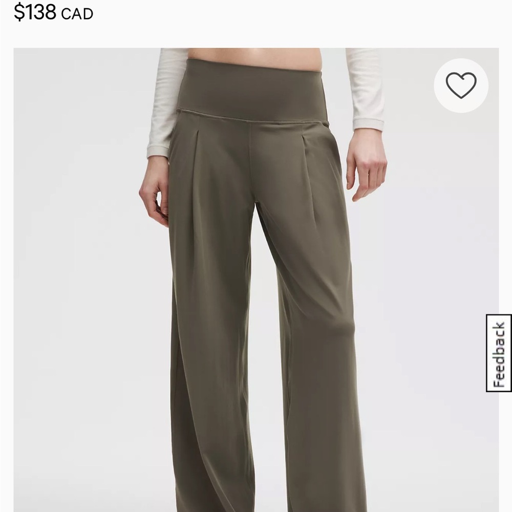 LULU LEMON Olive Green Women's Wide-Leg Pants